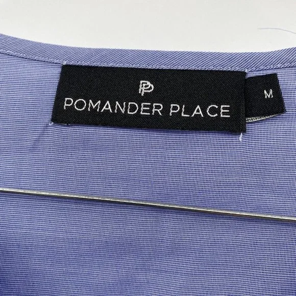 Pomander Place Tuckernuck Women's Chambray Lucy Dress Blue Tier Tie Waist Mini M - Picture 8 of 12